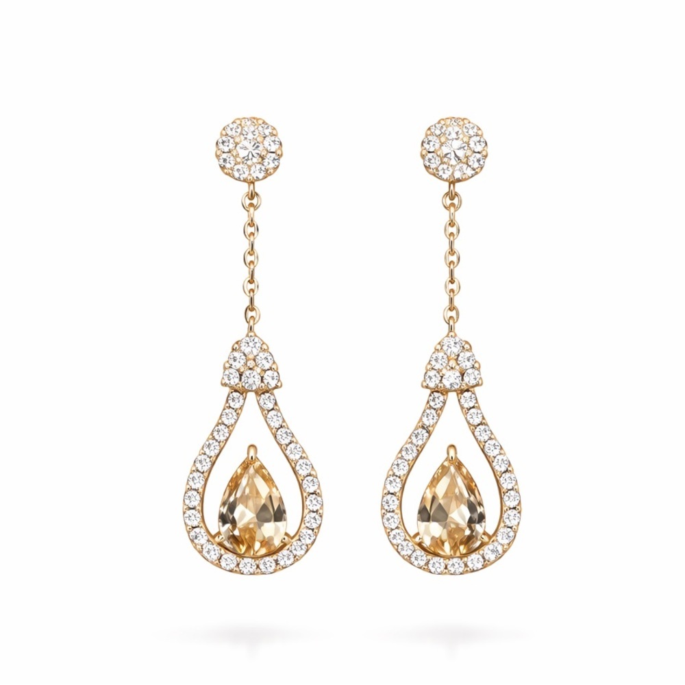 Elegant Gold Light Bulb Drop Earrings